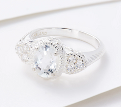 JMH Jewelry Sterling Silver White Topaz Ring Size 11
