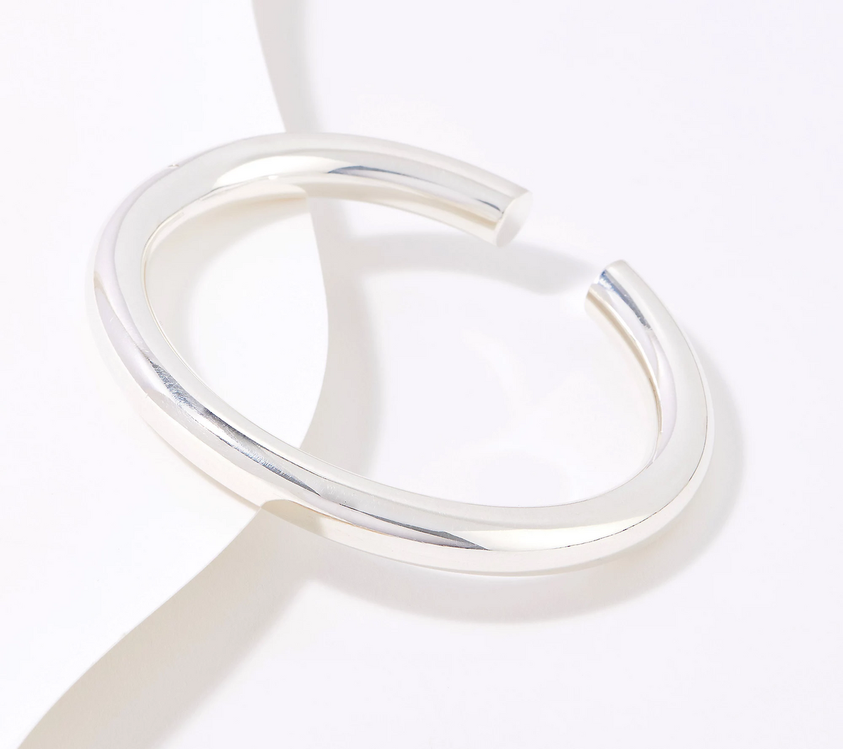 Ultrafine 950 Silver Hinged Polished Cuff Bangle Bracelet 7-1/4"