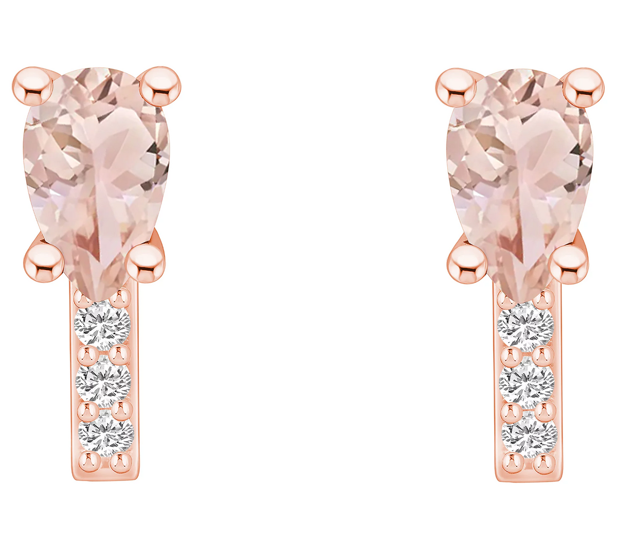 Affinity Gems 14K Morganite Diamond Studs
