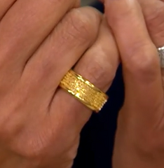 Italian Silver Margherita 18K Gold-Plated Sterling Silver Band Ring, Size 16