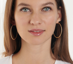 Lisa Freede x Silver Style 2"  14K Gold-plated Sterling Silver Stardust Hoops