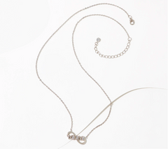 Diamonique Sterling Silver Clear Cubic Zirconia "Mom" Infinity Love Necklace 18"