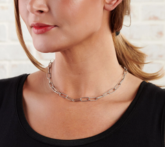 American West Sterling Silver Paperclip Necklace, 12.0g