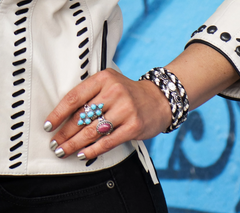 American West Sterling Silver Sleeping Beauty Turquoise Cluster Ring, Size 6
