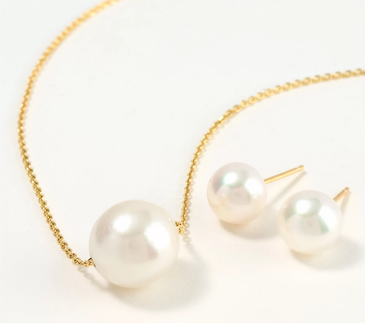 Honora Goldclad Sterling Silver Cultured Pearl Necklace & Stud Set 18"