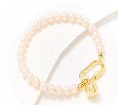 Honora Sterling Silver Goldclad Beaded Cultured Potato Pearl Bracelet, Avg 7-1/2"