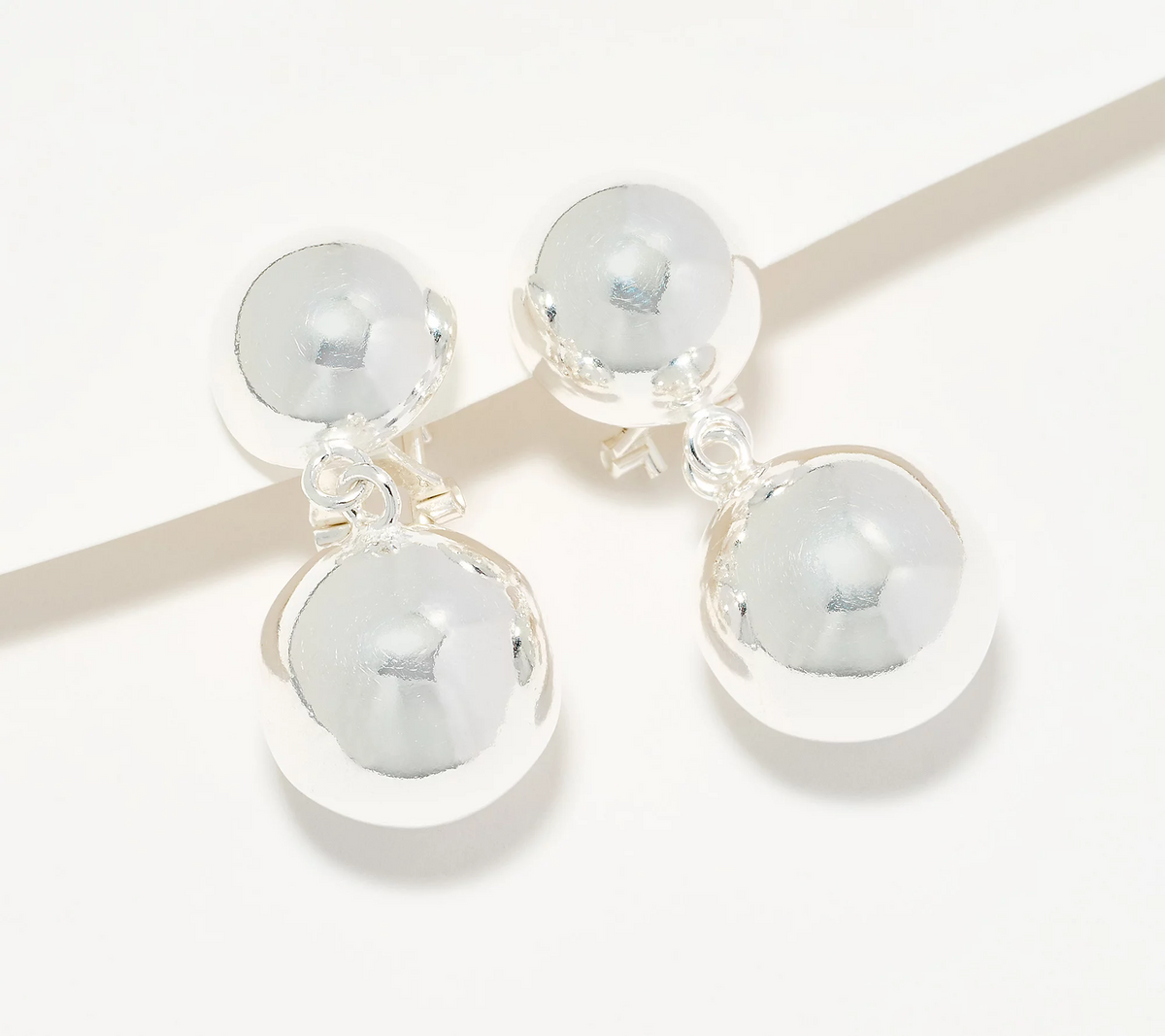 UltraFine 950 Silver Dangle Bead Earrings, 7.5g