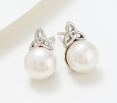 Solvar Sterling Silver Freshwater Pearl Post Earrings