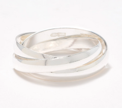 UltraFine 950 Silver Polished Rolling Ring, Size 6