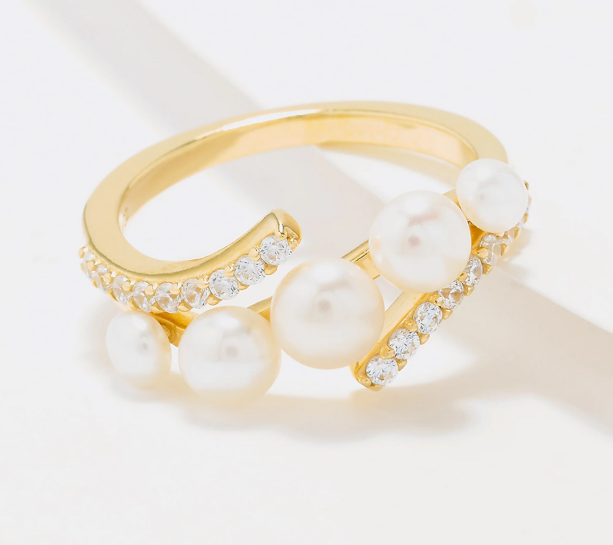 Honora Multi Cultured Pearl Goldclad Sterling Silver Ring Size 8
