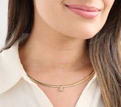 Diamonique Italia Choice of Cut Omega 18K Plated Princess Necklace, Sterling Silver