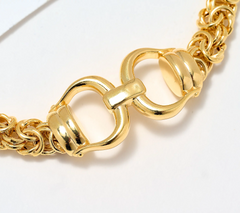 David Markstein Gold tone Sterling Silver Byzantine Bracelet with Oval Links, Size Average