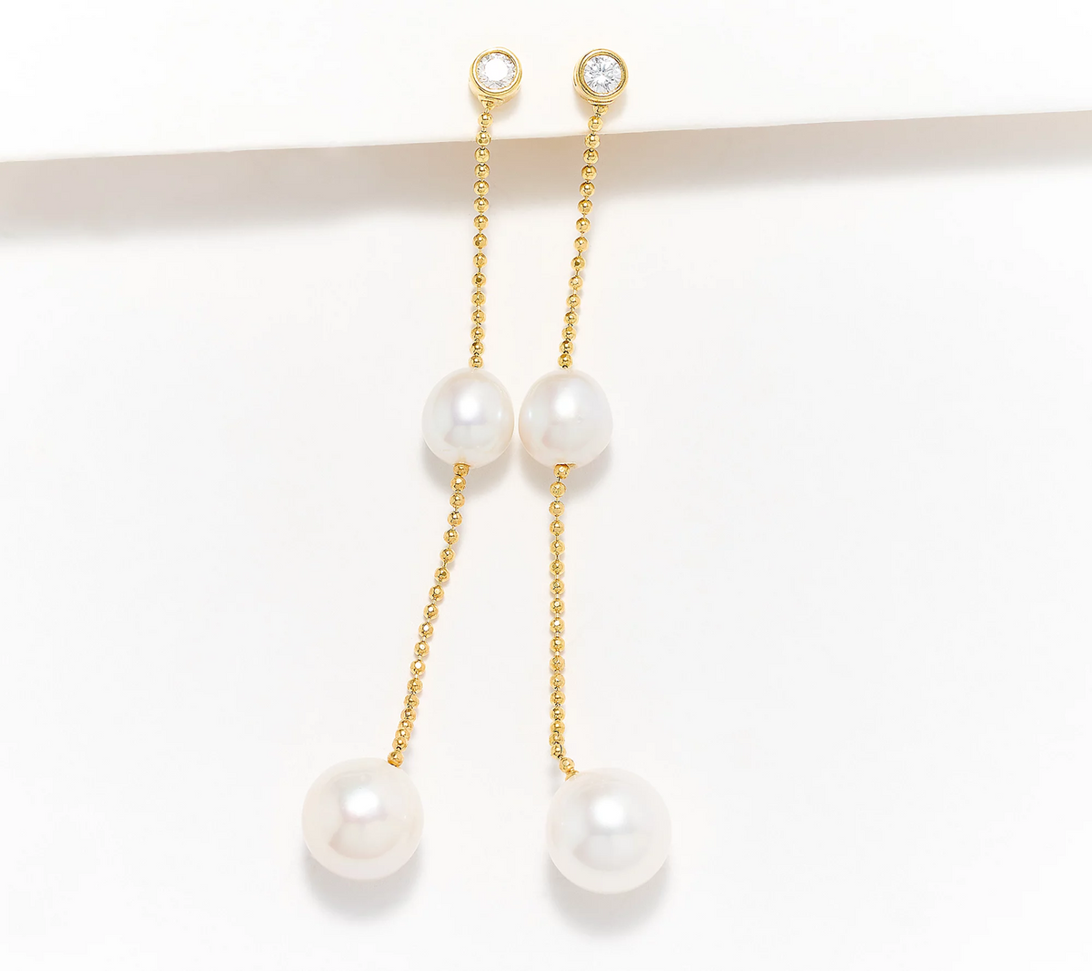 Honora Cultured Pearl Dangle Goldclad Sterling Silver Earrings