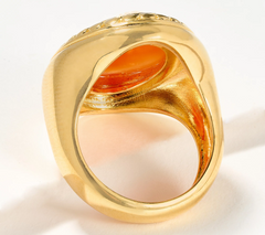David Markstein Sterling Silver Cameo Beaded Frame Polished Ring, Size 9