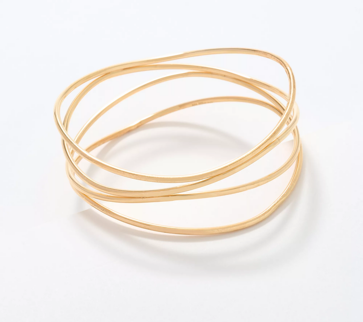David Markstein Gold tone Sterling Silver Multi Fine Line Bangle, Average