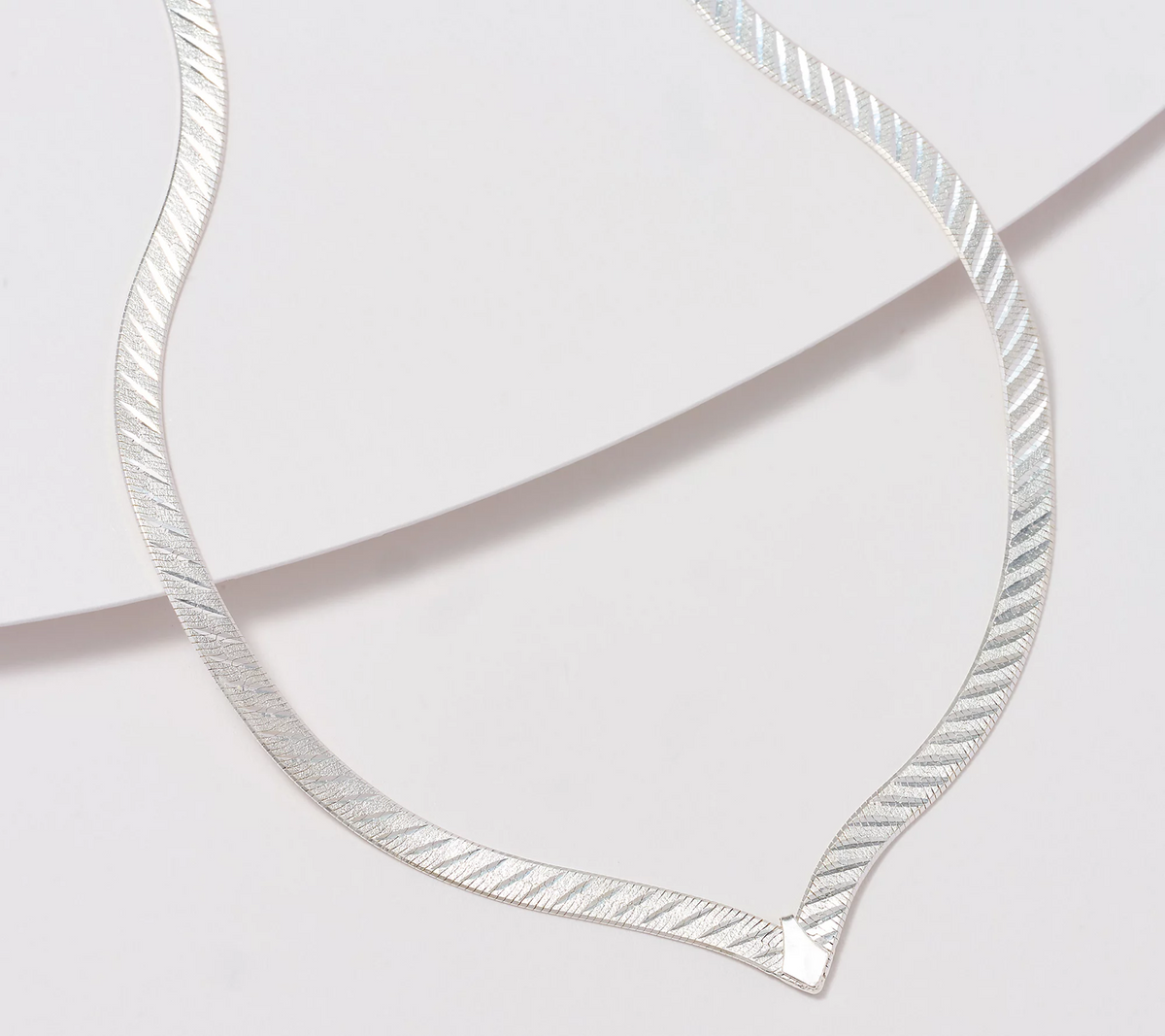 UltraFine 950 Silver V Shape Herringbone 20" Necklace