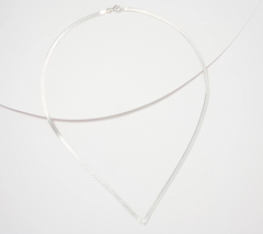UltraFine 950 Silver V Shape Herringbone 20" Necklace