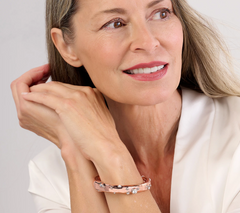 Susan Graver Rose Tone Embellished Metal Bangle