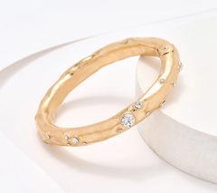 Susan Graver Gold Tone Embellished Metal Bangle