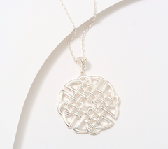 JMH Jewelery Sterling Silver Dara Knot Pendant with 24" Chain
