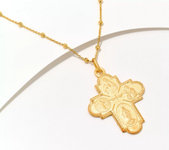 David Markstein Gold Clad Sterling Silver Scapular Cross Pendant Necklace