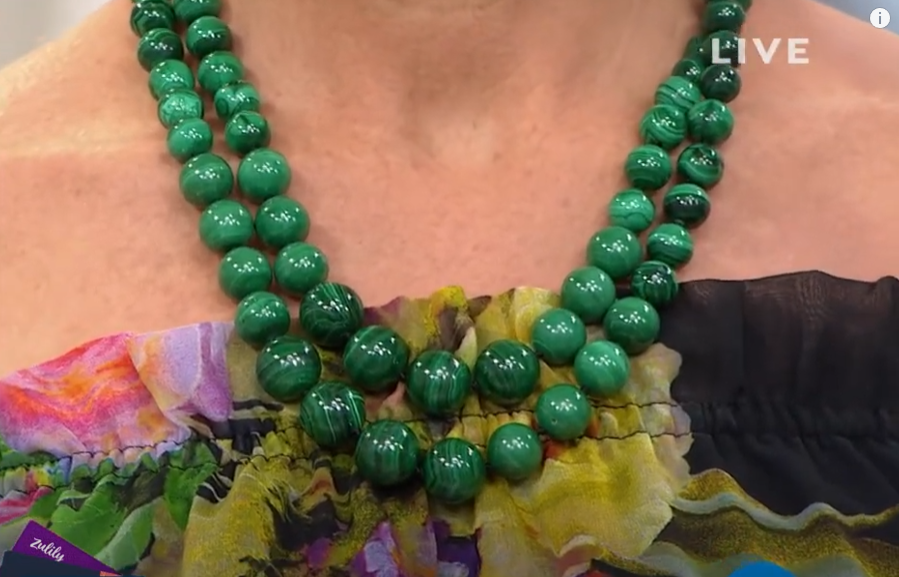 Rarities Sterling Silver Goldclad Malachite Bead Graduated 2-Strand Necklace, 22"