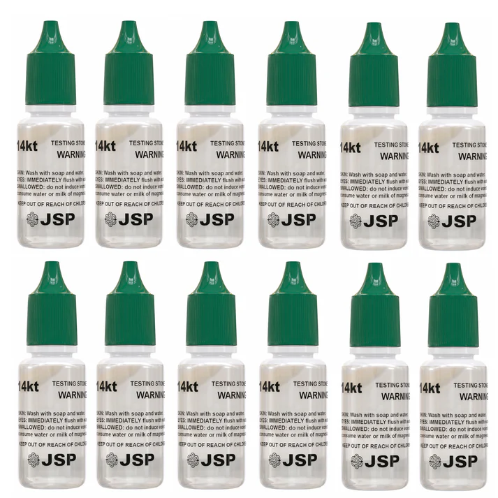JSPÂ® 14K Gold Testing Acid Solution â€“ Yellow & White Gold Tester | 12-PK