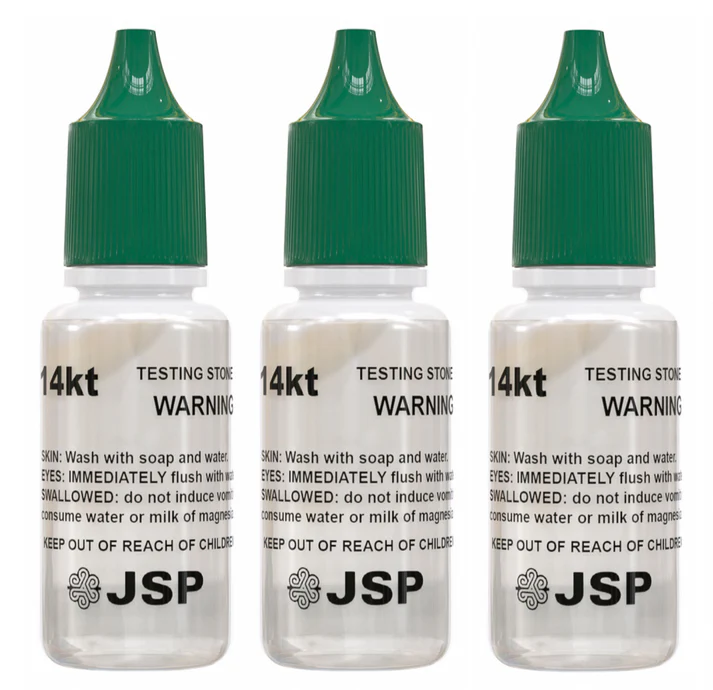 JSPÂ® 14K Gold Testing Acid Solution â€“ Yellow & White Gold Tester | 3-PK
