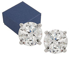 Diamonique 100-Facet 1.00 cttw Stud Earrings, Sterling Silver Platinum Clad