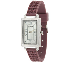 Liz Claiborne New York Cable Knit Texture Purple Silicone Watch