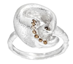 Mary Esses Sterling Silver Knot  w/ Diamond Accents Ring, Size 7