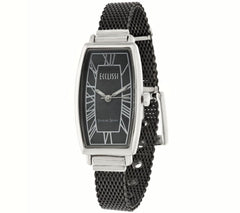 Ecclissi Mother-of-Pearl Dial Watch – Black Rhodium-Plated Sterling Silver Mesh Strap