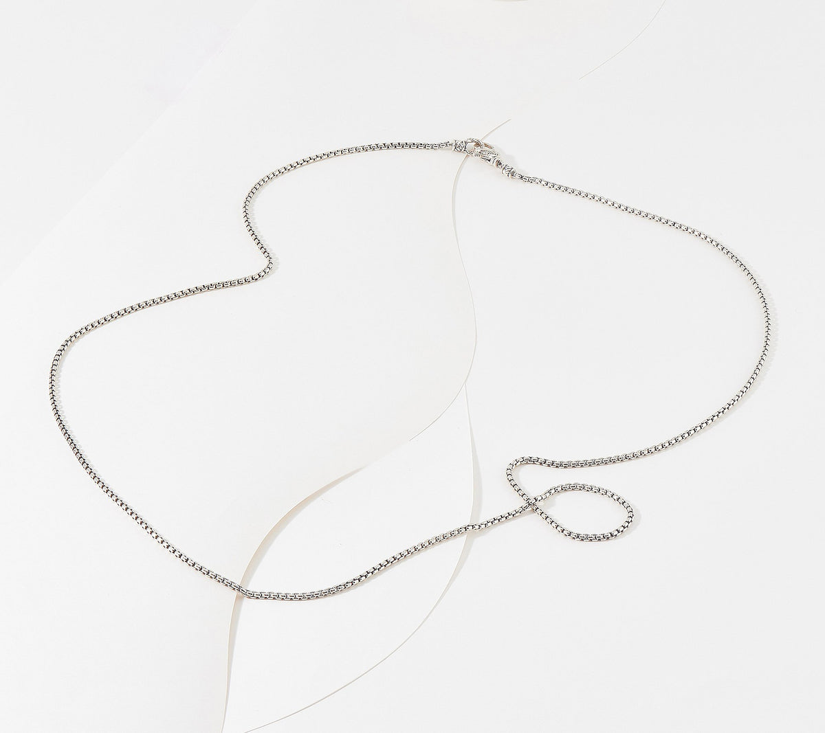 JAI Sterling Silver 2.7mm Box Chain 36" Necklace, 36"
