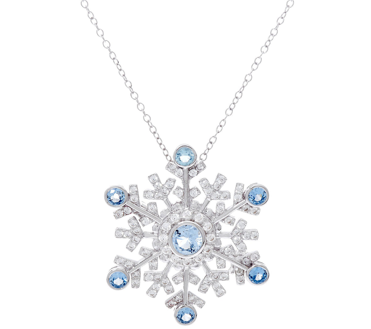Hallmark Sterling Silver Snowflake Pin Pendant w/Chain
