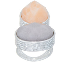 Samantha Wills Silvertone 'Here Comes the Sun' Bold Gibbsite & quartzite Ring, Size 6