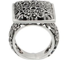 EXEX by Claudia Agudelo Sterling Silver Floral Design Ring Size 9