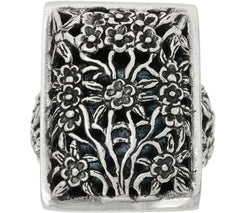 EXEX by Claudia Agudelo Sterling Silver Floral Design Ring Size 9
