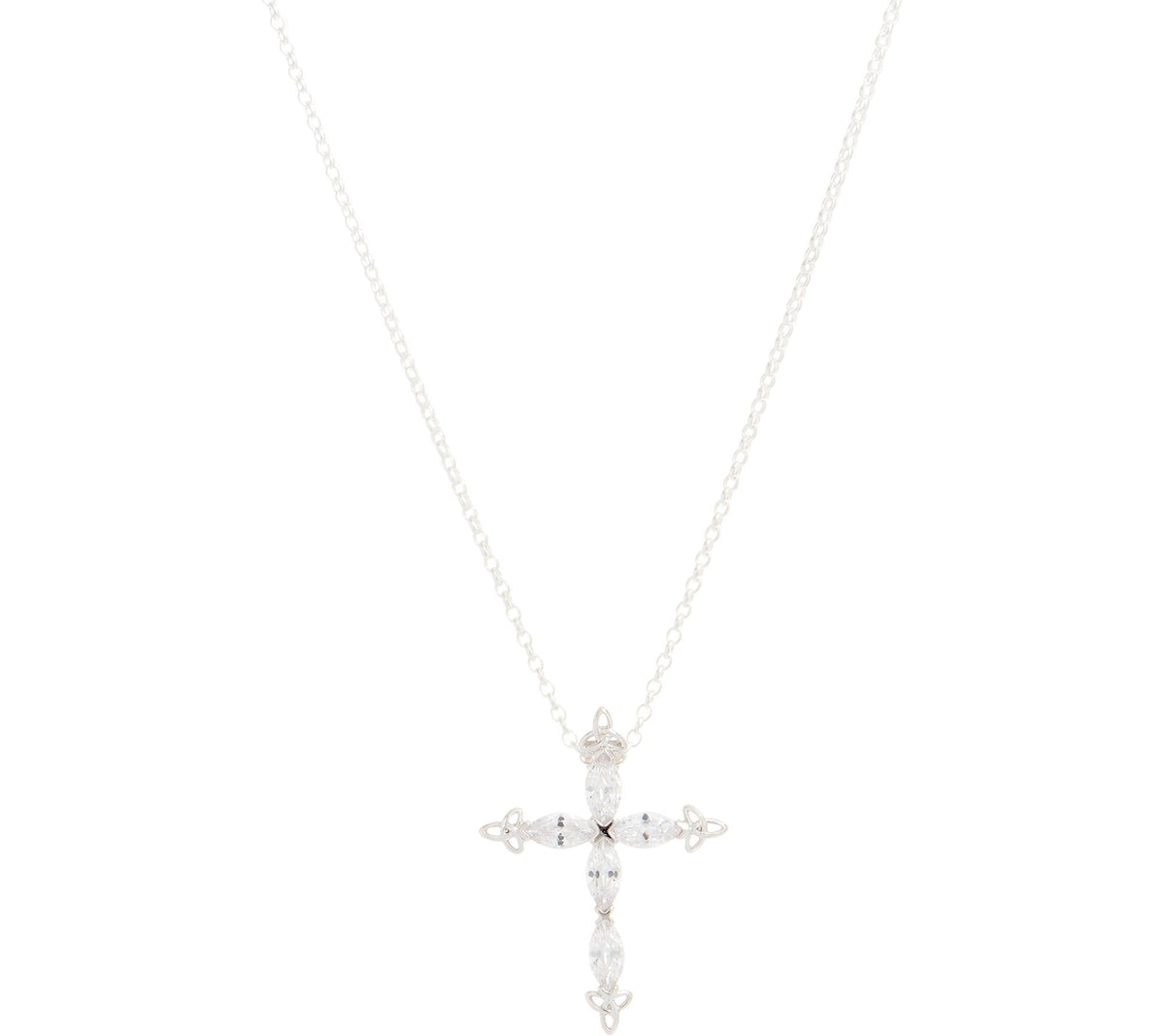 Fado Sterling Silver Cross Pendant with 18" Chain