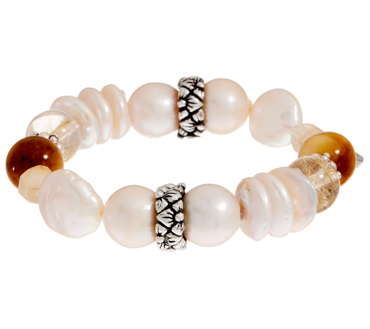 Stephen Dweck Sterling Multi-Gemstone Stretch Bracelet