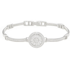 TOVA for Diamonique Center Station Bracelet, Sterling Silver, Average