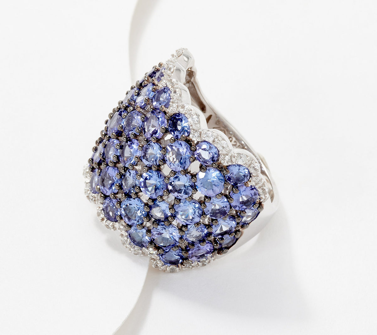 Affinity Gems Tanzanite & White Zircon Ring, Sterling Silver, Size 8