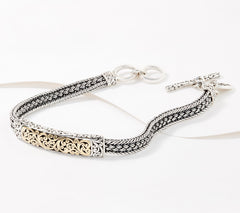 Lois Hill Sterling Silver & 18K Textile Weave Bracelet,  7-1/4" Fit;