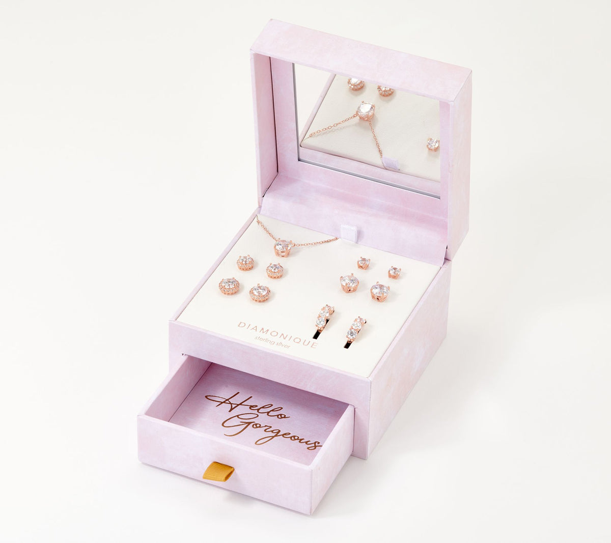 Diamonique  Sterling Silver Roseclad Set of 6 Essentials