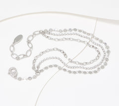 Diamonique x Zaxie "Keep My Attention" Silvertone Ankle Bracelet, 10"