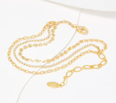 Diamonique x Zaxie "Keep My Attention" Goldtone Ankle Bracelet, 10"