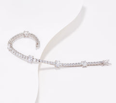 Round Diamonique 100-Facet  Radiant Tennis 6-3/4" Bracelet Sterling Silver