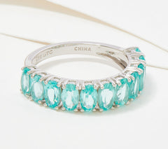 Generation Gems Oval Cut Blue Apatite Band Ring Size 8