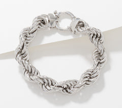 Sterling Silver By Silver Style High Polished Rope Bracelet, Average