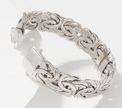 Sterling Silver Byzantine Bangle, by Silver Style, Small