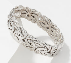 Sterling Silver Byzantine Bangle, by Silver Style, Small